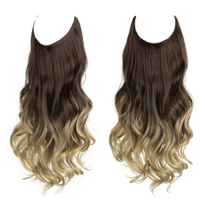 Dark Brown to Ash Blonde Halo Hair Extensions