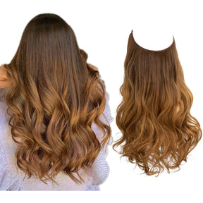 Brown to Golden Halo Hair Extensions