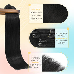 Off Black Clip-In Hair Extensions