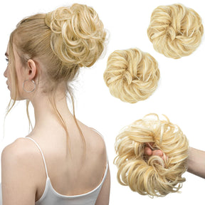 Biondo Oro/Beach Blonde Halo® Ondulato Chignon Disordinato Riccio ( 2 pezzi )