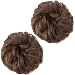 Light Brown Halo® Wavy Curly Messy Bun ( 2 piezas )