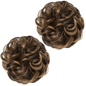 Dark Brown/Golden Hair Buns (2 Pieces)