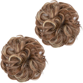 Golden Brown / Ash Blonde Halo Wavy® Curly Messy Bun ( 2 Pièces )