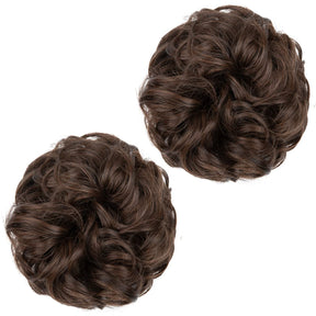 Ginger Brown Halo® Wavy Curly Messy Bun ( 2 piezas )