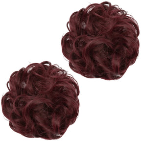 Vino Red Halo® Wavy Curly Messy Bun ( 2 piezas )