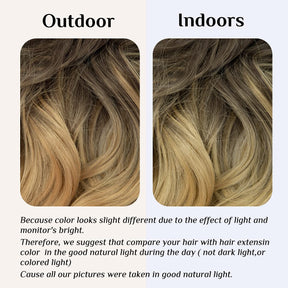 Dark Brown to Sandy Blonde Halo® Hair extensions
